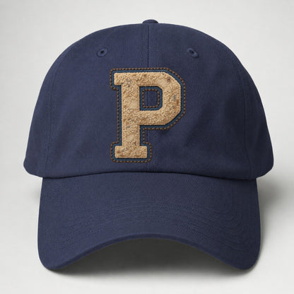 Varsity Chenille P Monogram Baseball Cap – Twilight Navy