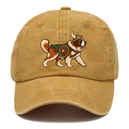 One Saint Bernard In Halloween Costume Viking Costume With A Horned Helmet And Small Shield Halloween Dog Parade Classic Cap – Golden Harvest