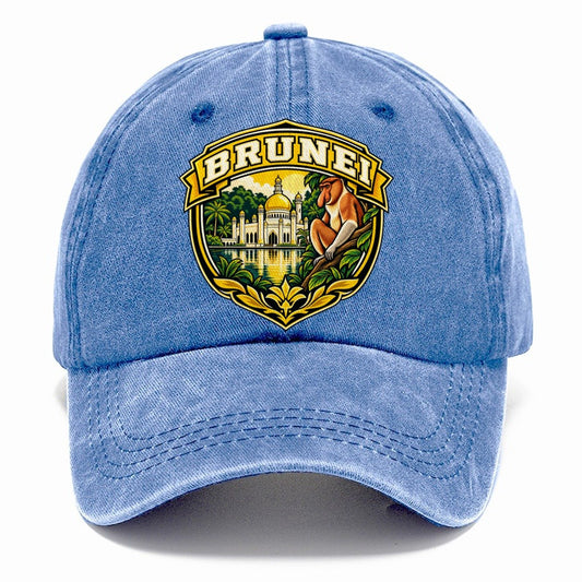 Brunei Retro Badge Country Logos Classic Cap – Summer Sky