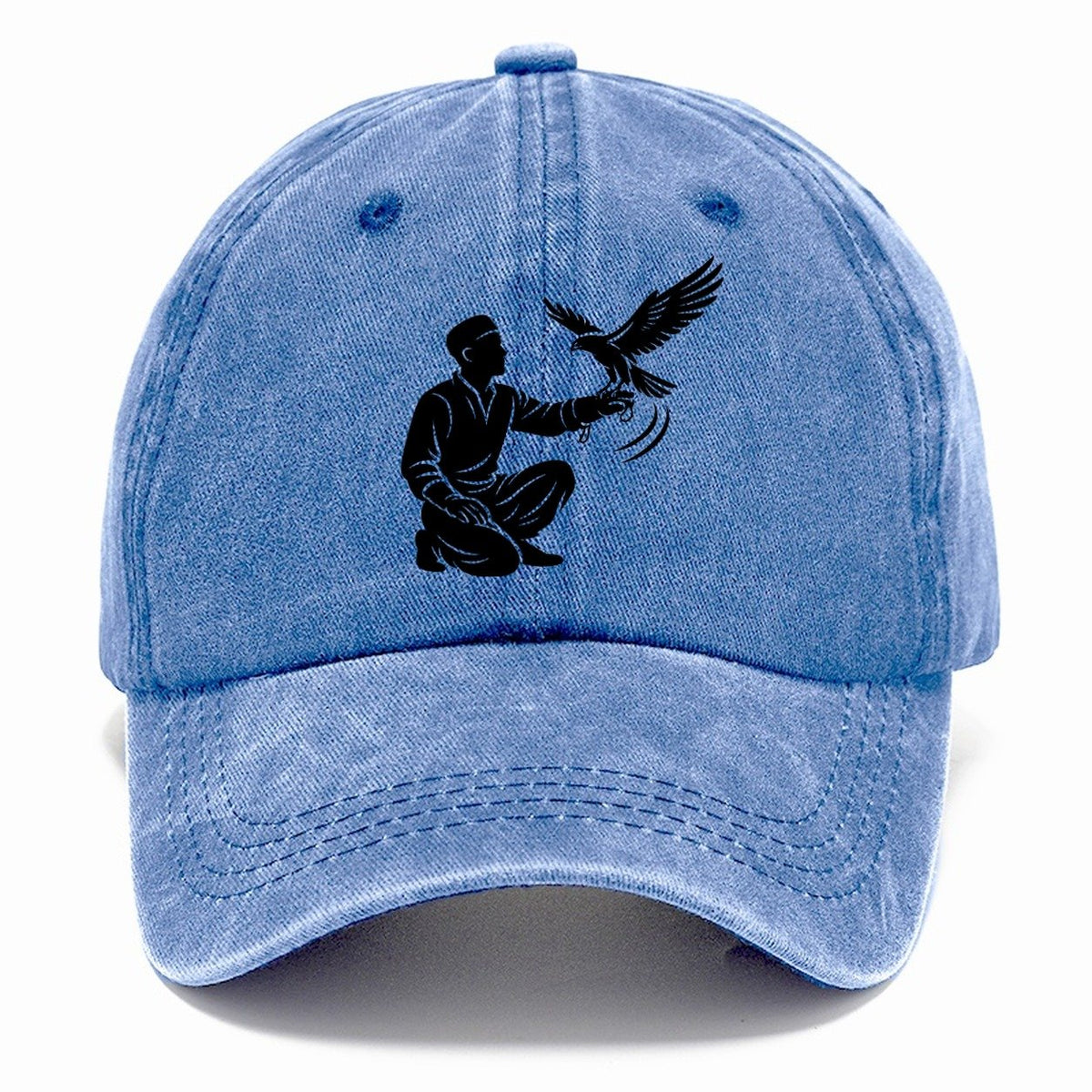 Kneeling Falconer with Falcon Classic Cap – Summer Sky