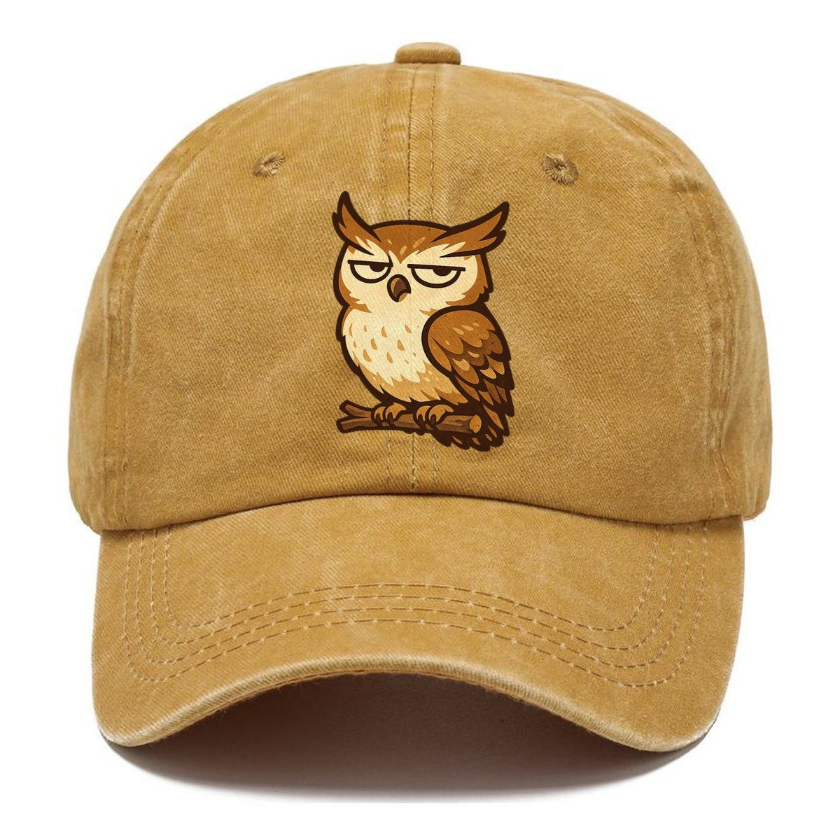 Grumpy Owl on Branch Classic Cap – Golden Harvest