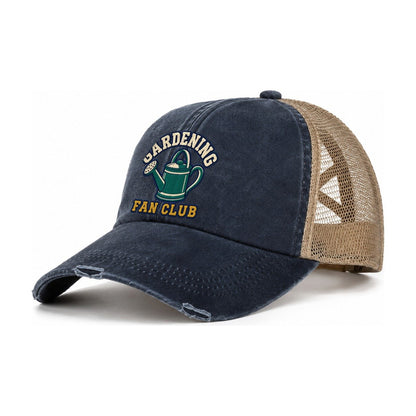Gardening Fan Club Women's Ponytail Trucker Hat – Navy Khaki