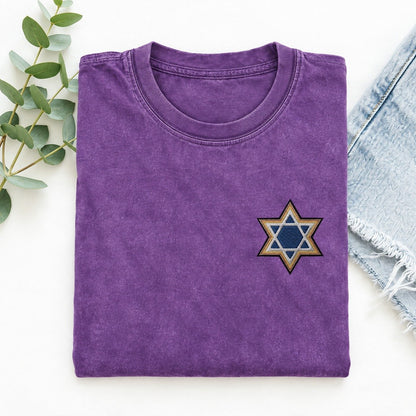 Star of David Left Chest Vintage T-shirt – Purple