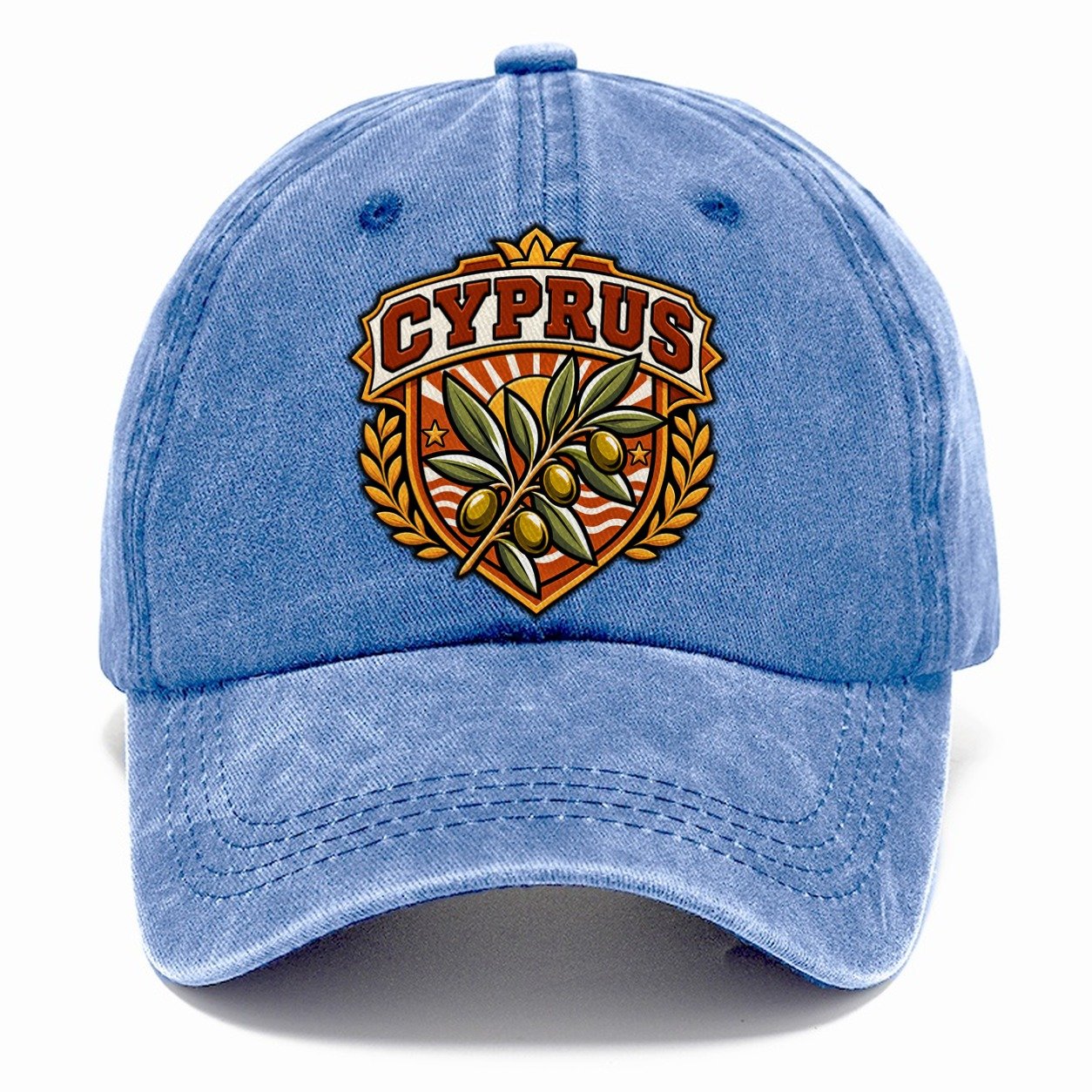 Cyprus Retro Badge Country Logos Classic Cap – Summer Sky