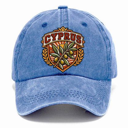 Cyprus Retro Badge Country Logos Classic Cap – Summer Sky