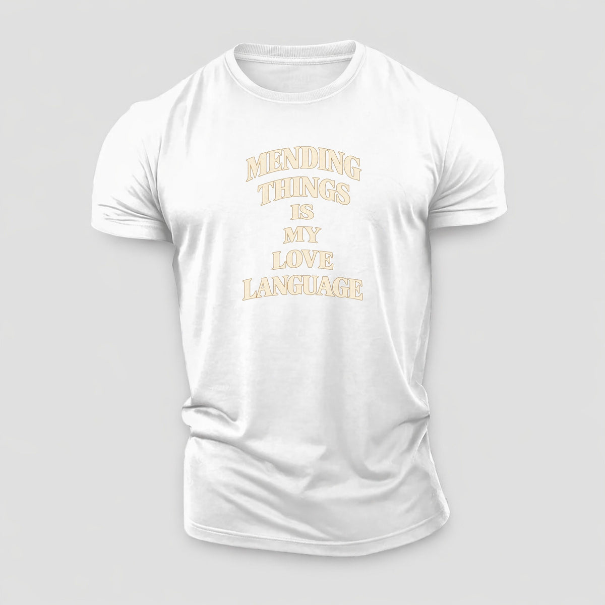 Mending Things Is My Love Language Quiet Statements Cotton T-Shirt – White