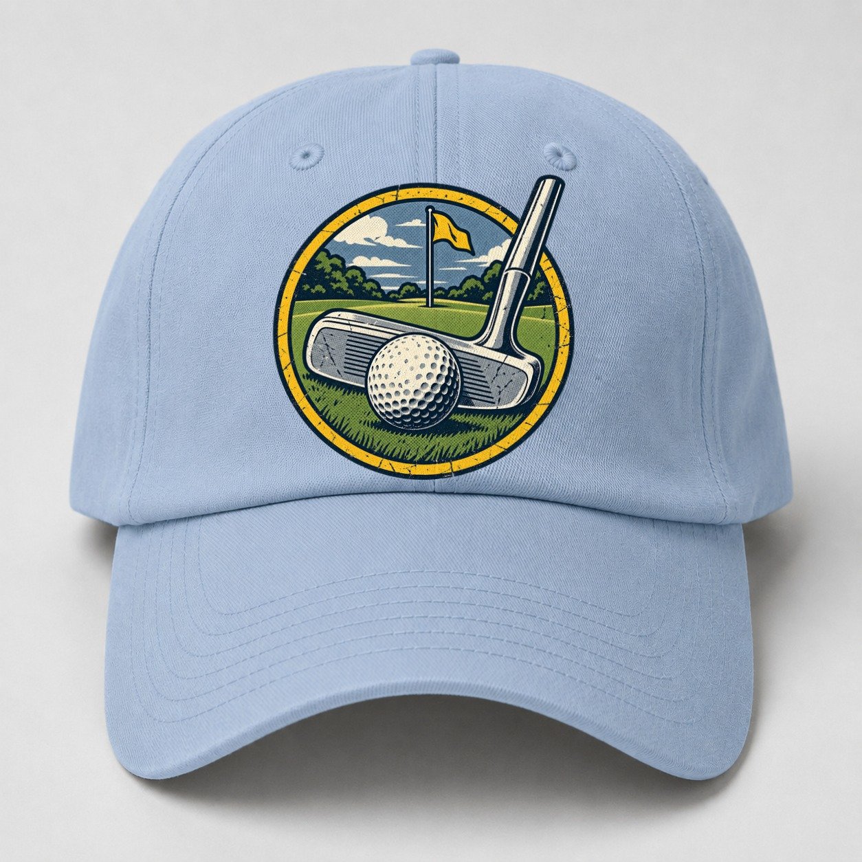 Putter And Ball Circle Golf Life Baseball Cap – Light Blue