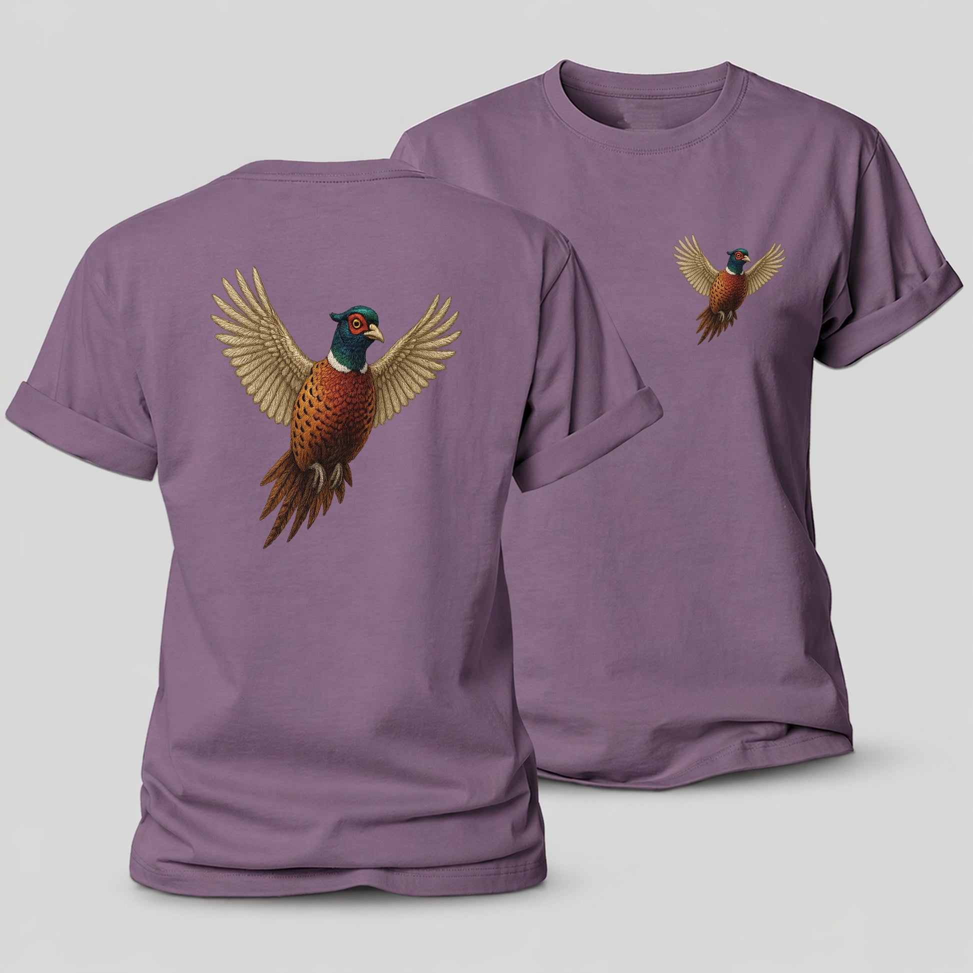 Pheasants Flight Collection Women's Cotton T-Shirt – Purple