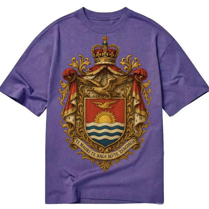 Golden Peace Embroidered Classic T-shirt – Purple
