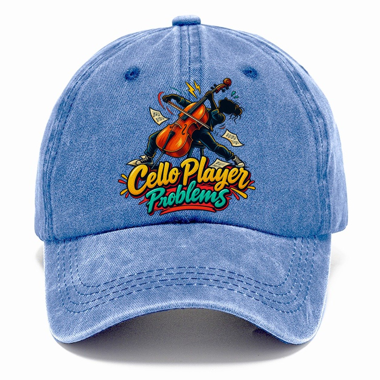 Cello Player Problems Music Instruments Classic Cap – Summer Sky
