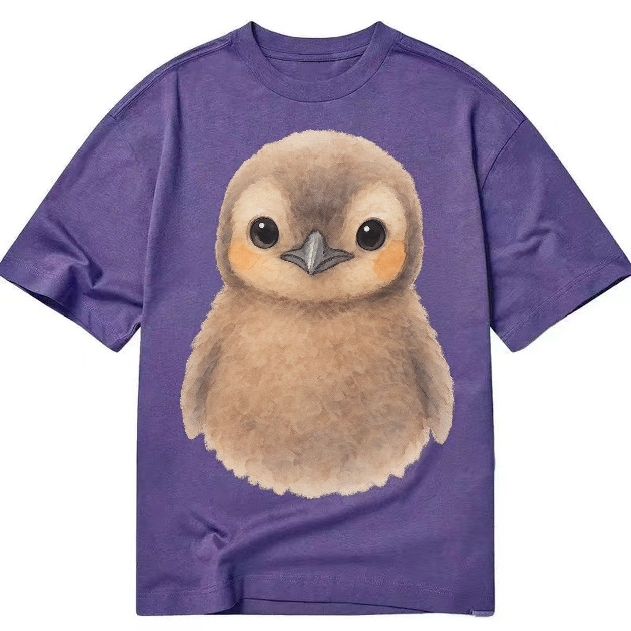 Baby King Penguin Orange Cheek Patches Fluffy Brown Large Ey Classic T-shirt – Purple