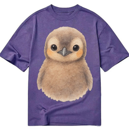 Baby King Penguin Orange Cheek Patches Fluffy Brown Large Ey Classic T-shirt – Purple