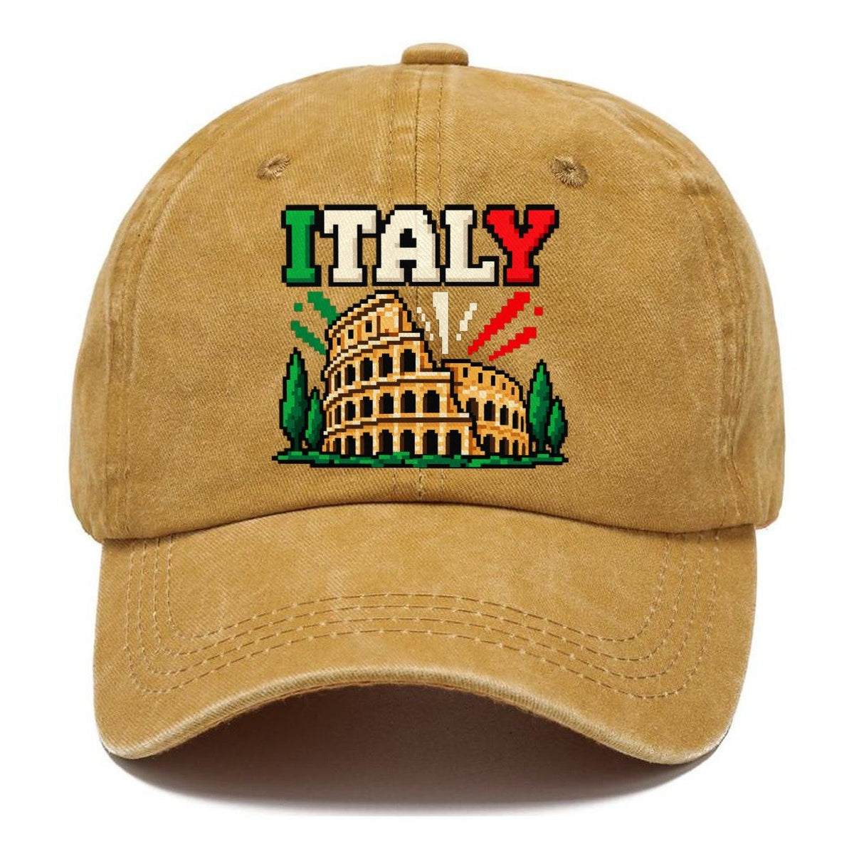 Italy Retro Pixel Badge Classic Cap – Golden Harvest