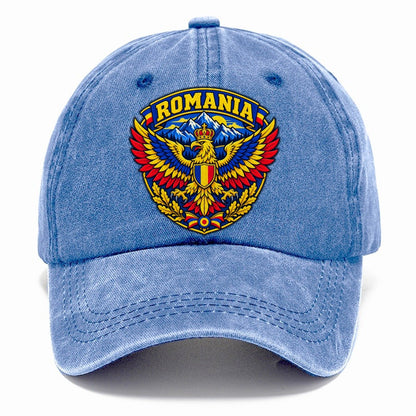 Romania Retro Badge Country Logos Classic Cap – Summer Sky