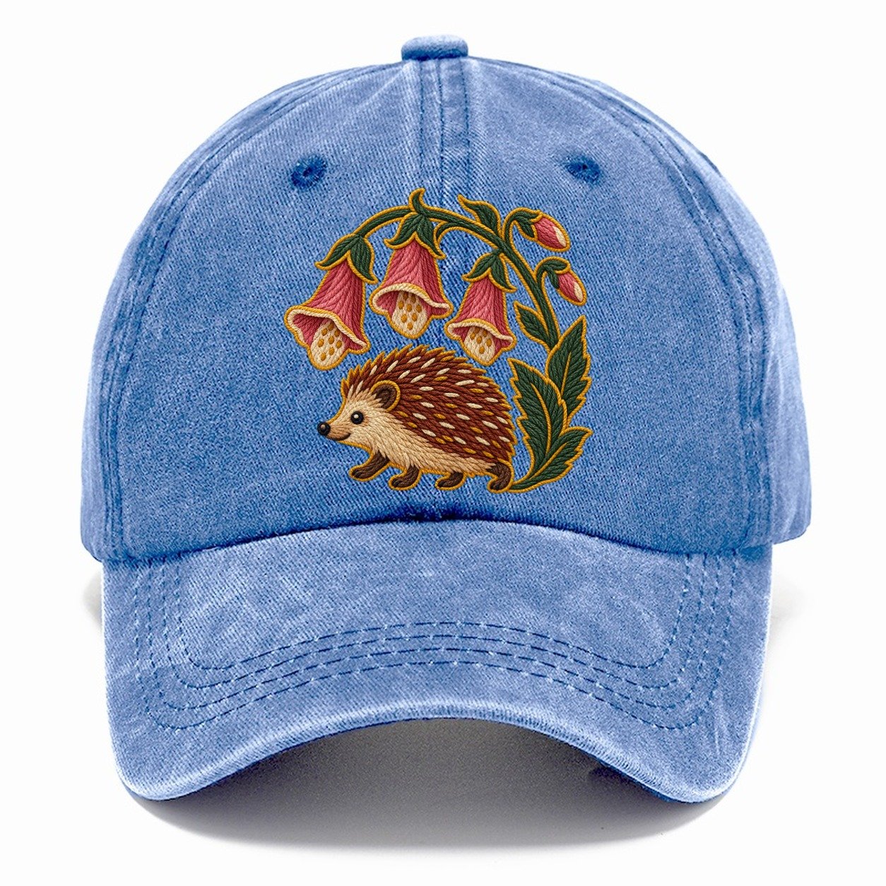English Foxglove And Hedgehog Uk Culture Heritage Classic Cap – Summer Sky