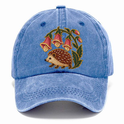 English Foxglove And Hedgehog Uk Culture Heritage Classic Cap – Summer Sky