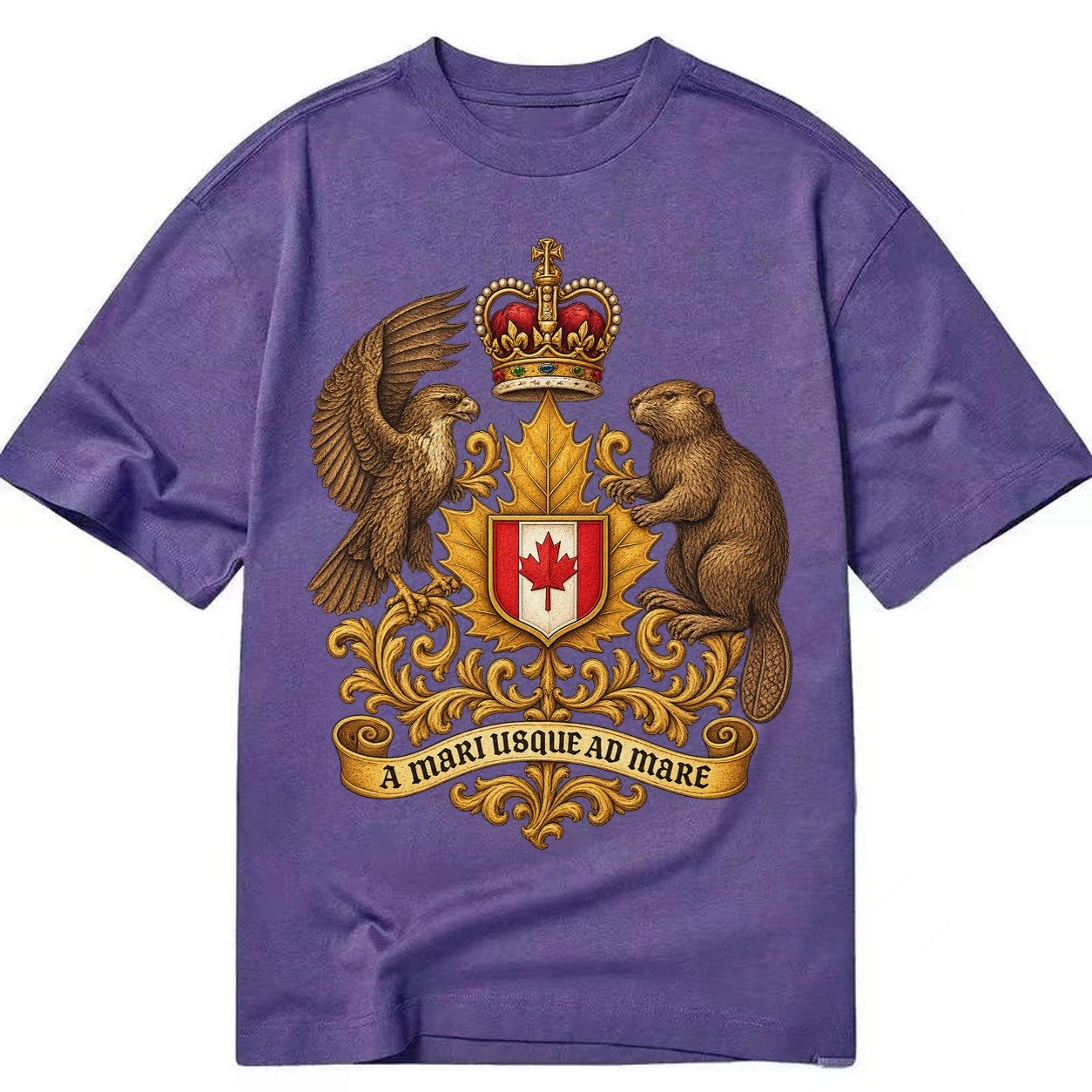 Canada Heritage Maple Badge Classic T-shirt – Purple