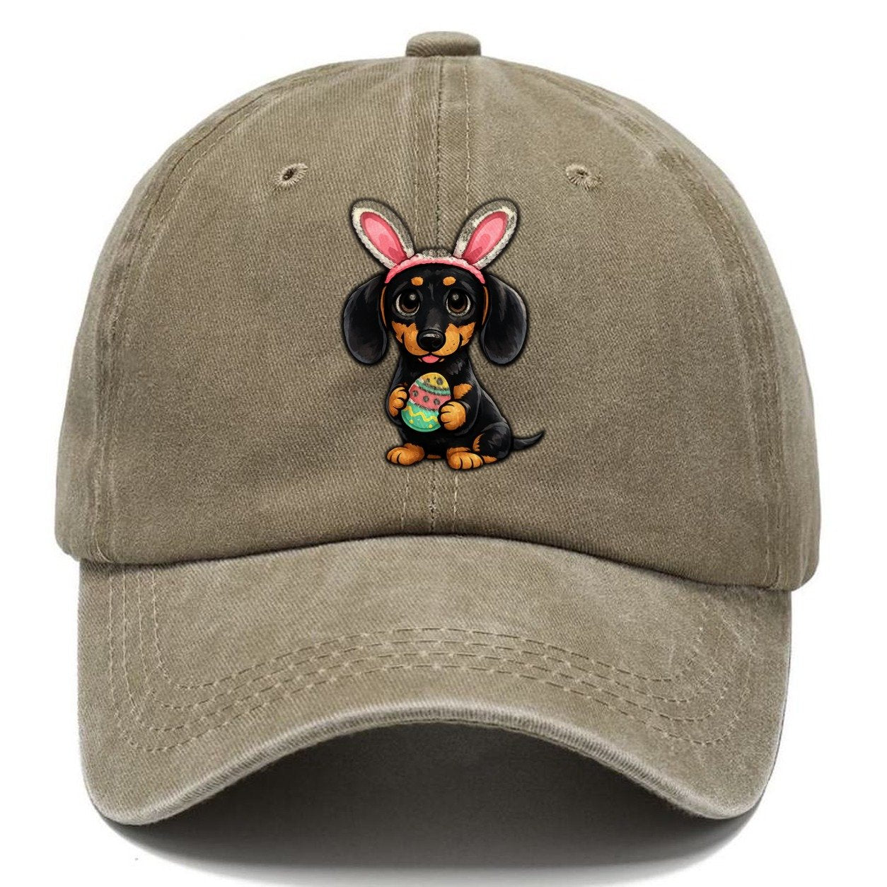 Dachshund Easter Bunny Egg Classic Cap – Warm Sand