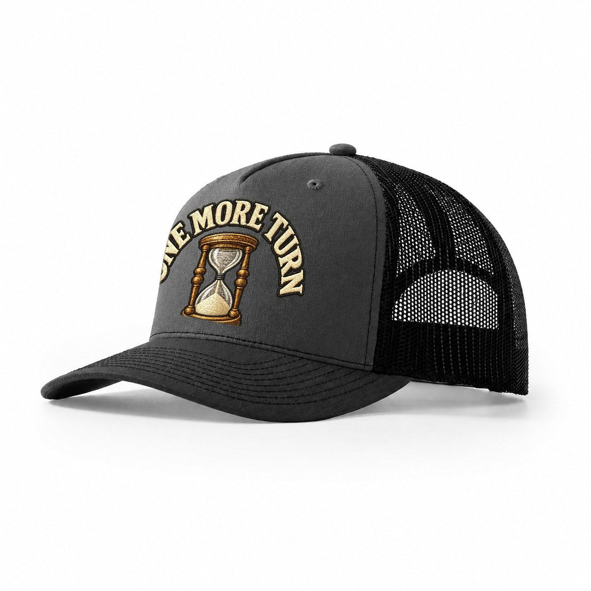 One More Turn Board Games Trucker Hat – Dark Grey Black
