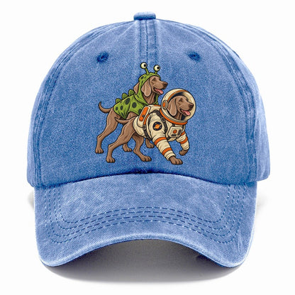 2 Weimaraners In Halloween Costumes Hdp 34 Parade Lineup Halloween Dog Parade Classic Cap – Summer Sky