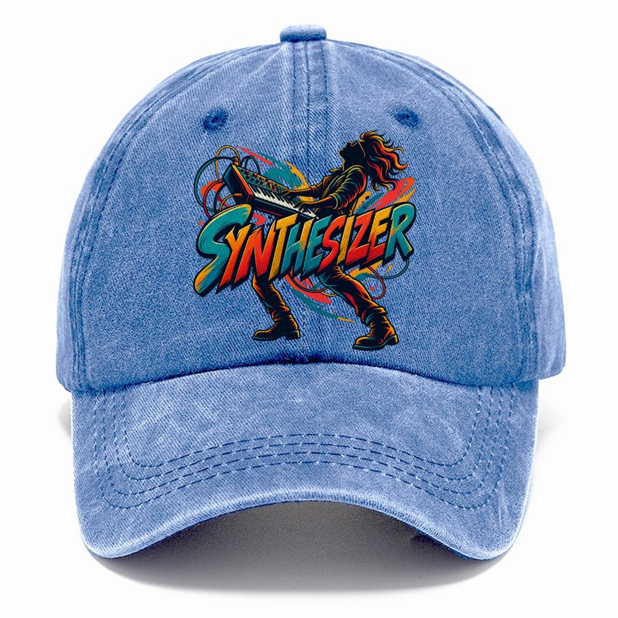 Synthesizer Wordmark Music Instruments Classic Cap – Summer Sky