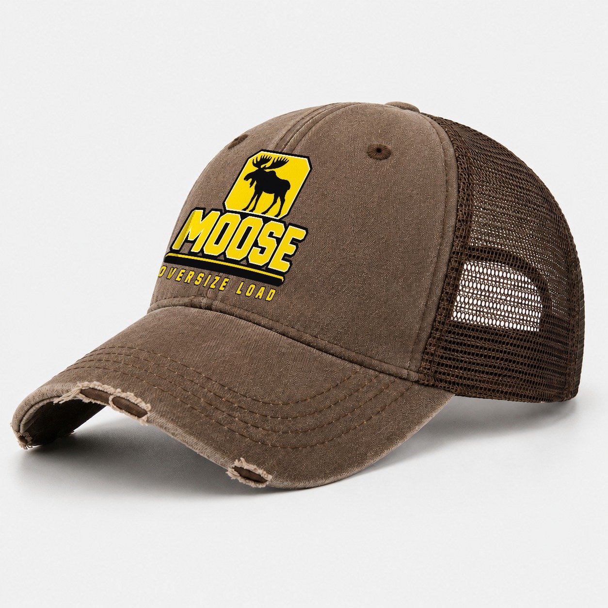 Moose Oversize Load Heavy Duty Washed Trucker Hat – Coffee