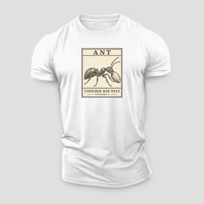 Ant Specimen Plate Creature Canticle Cotton T-Shirt – White