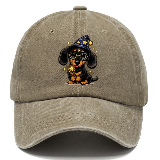 Dachshund Wizard Wand Classic Cap – Warm Sand