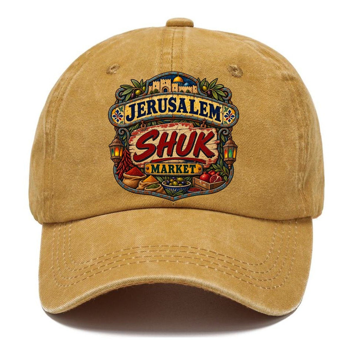 Shuk Market Sign Jerusalem Classic Cap – Golden Harvest