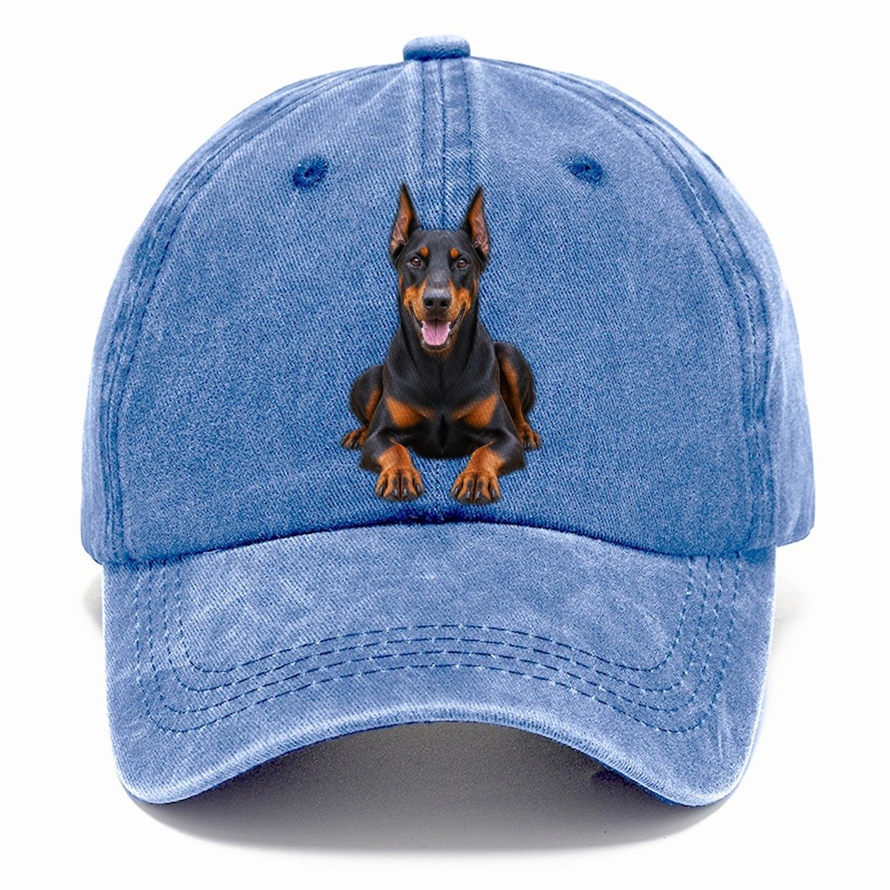 Doberman Pinscher Sitting Top Breeds Classic Cap – Summer Sky