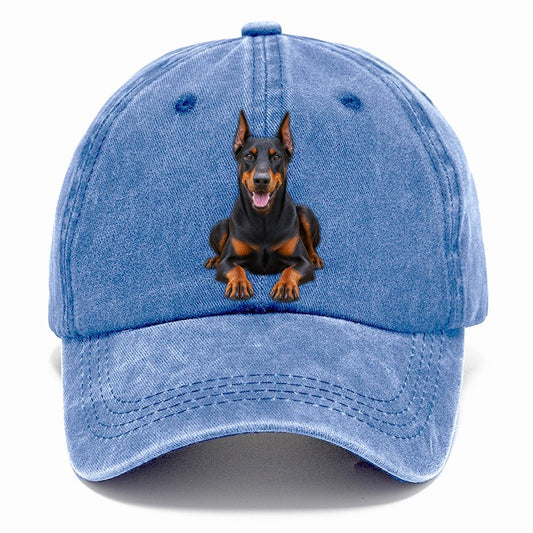 Doberman Pinscher Sitting Top Breeds Classic Cap – Summer Sky