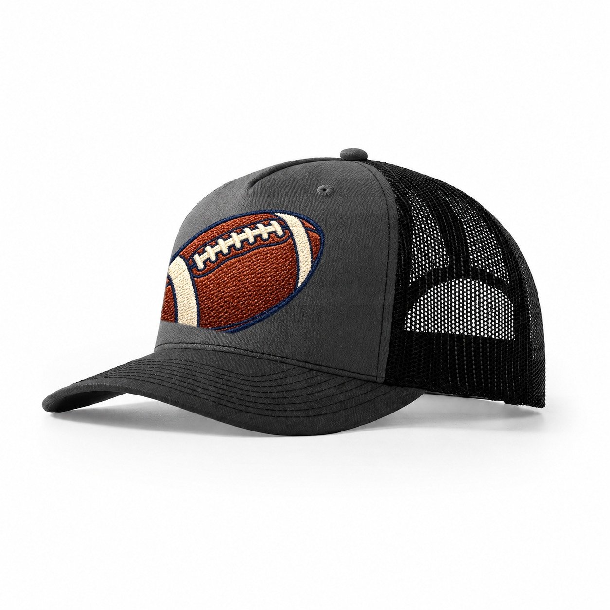 American Football Tiny Solo Marks Trucker Hat – Dark Grey Black