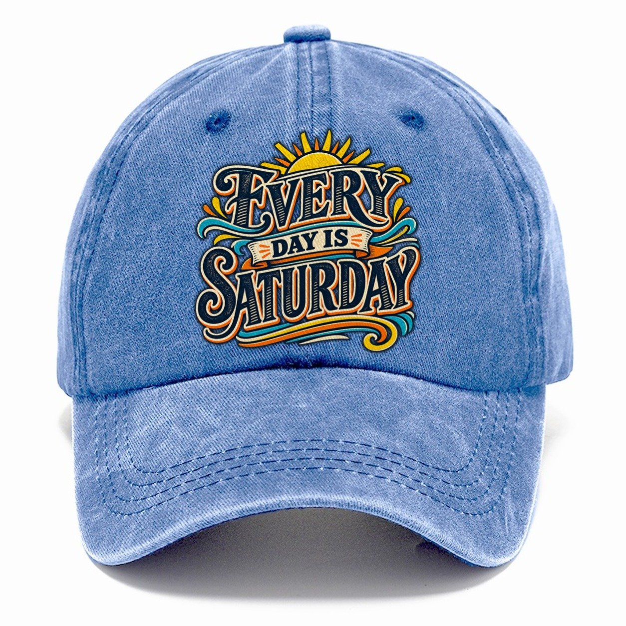 Every Day Is Saturday Retired Living Classic Cap – Summer Sky