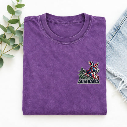Australia Country Pride Left Chest Vintage T-shirt – Purple