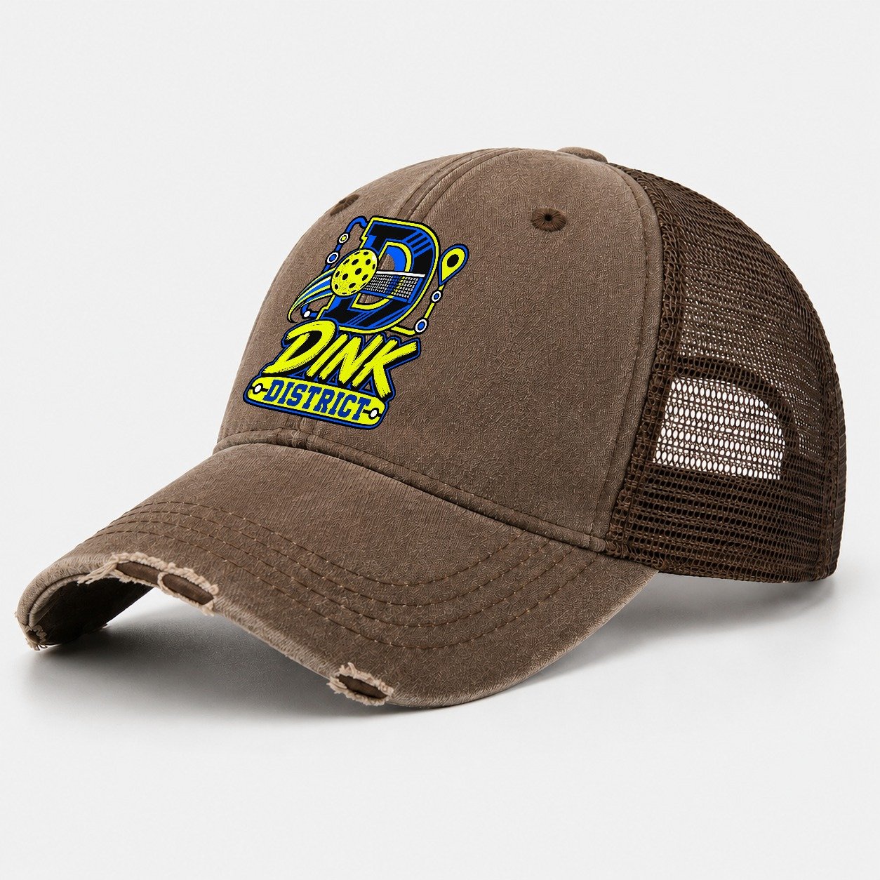 Dink District Pickleball Life Washed Trucker Hat – Coffee