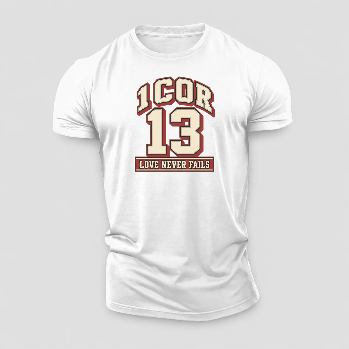 Corinthians 13 Varsity Chapel Varsity Cotton T-Shirt – White