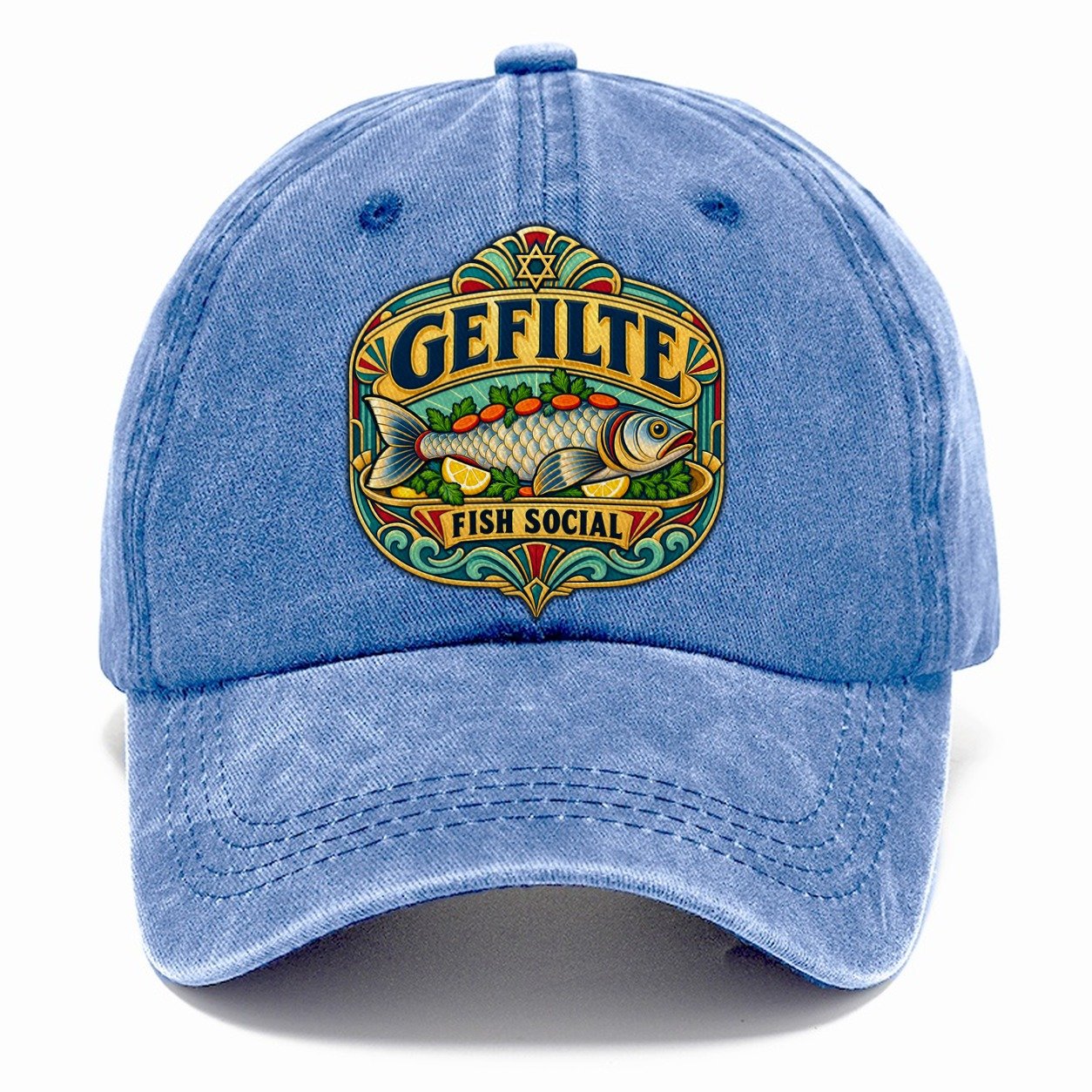 Gefilte Fish Social Judaism Heritage Classic Cap – Summer Sky