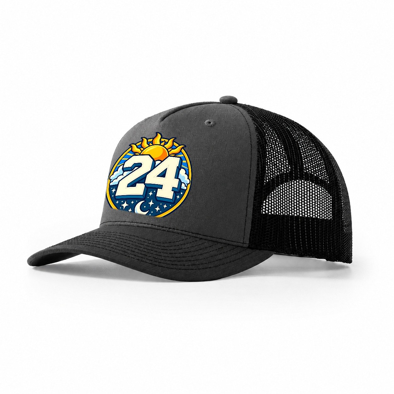 All Day Every Hour Number Club Trucker Hat – Dark Grey Black