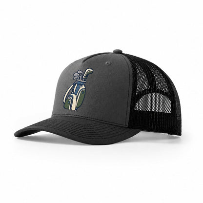 Golf Bag Tiny Solo Marks Trucker Hat – Dark Grey Black