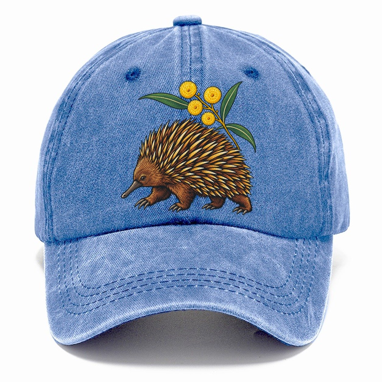 Short Beaked Echidna And Golden Wattle Australia Cultural Icons Classic Cap – Summer Sky
