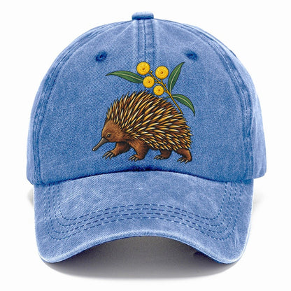Short Beaked Echidna And Golden Wattle Australia Cultural Icons Classic Cap – Summer Sky