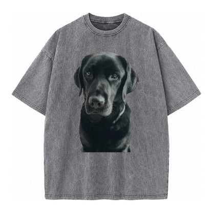 Black Labrador Vintage T-shirt – Grey