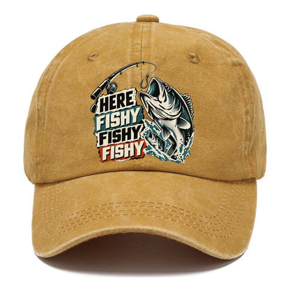 Here Fishy Fishy Fishy Bass Classic Cap – Golden Harvest