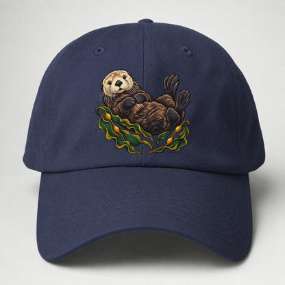 Sea Otter And Bull Kelp Canada Cultural Icons Baseball Cap – Twilight Navy