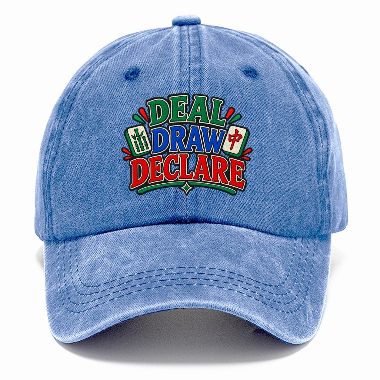 Deal Draw Declare Mahjong Game Night Classic Cap – Summer Sky
