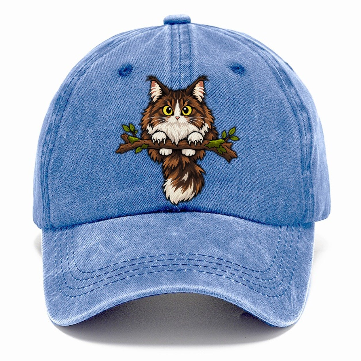 Norwegian Forest Cat Perched Peeking Cats Classic Cap – Summer Sky