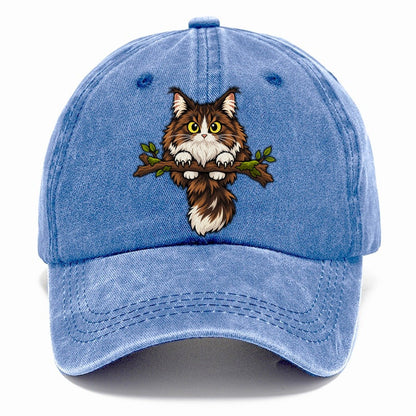 Norwegian Forest Cat Perched Peeking Cats Classic Cap – Summer Sky