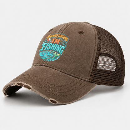Fishing Is My Retirement Plan Washed Trucker Hat – Coffee