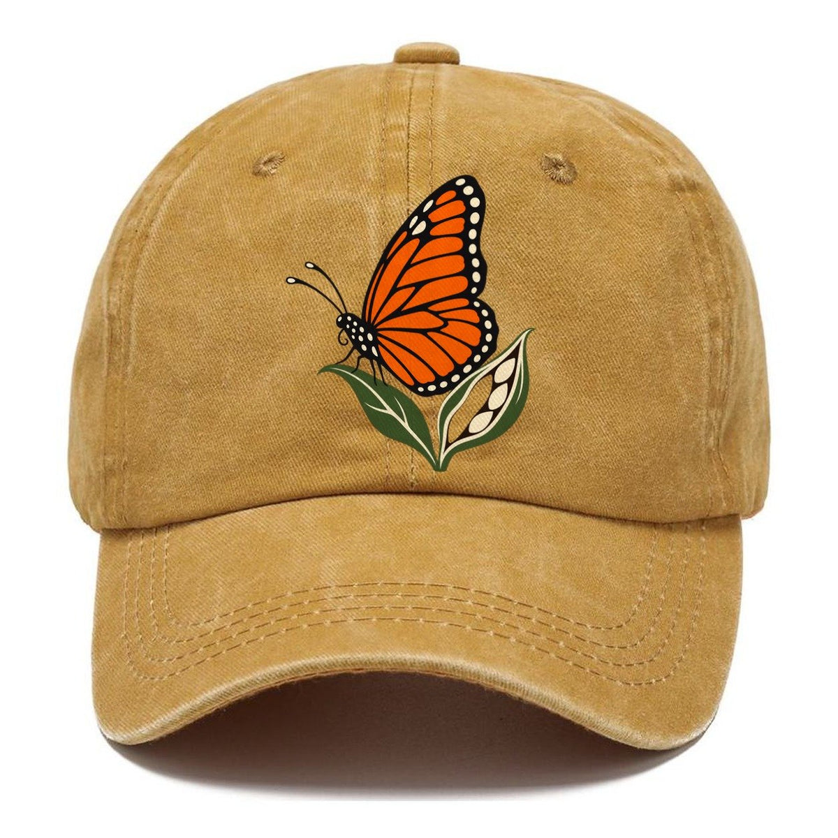 Monarch Butterfly on Milkweed Pod Classic Cap – Golden Harvest