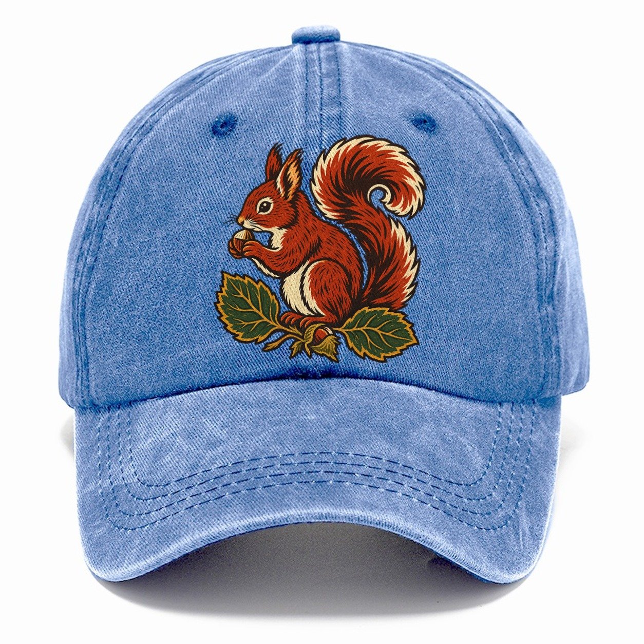 Lake District Red Squirrel And Hazelnuts Uk Culture Heritage Classic Cap – Summer Sky